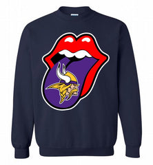 Minnesota Vikings  x The Rolling Stones Logo Crewneck Sweatshirt - zezetee Minnesota Vikings  x The Rolling Stones Logo Crewneck Sweatshirt - zezetee