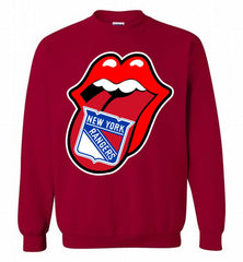 New York Rangers  x The Rolling Stones Logo Crewneck Sweatshirt - zezetee New York Rangers  x The Rolling Stones Logo Crewneck Sweatshirt - zezetee