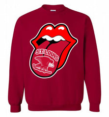 St Louis Eagles  x The Rolling Stones Logo Crewneck Sweatshirt - zezetee St Louis Eagles  x The Rolling Stones Logo Crewneck Sweatshirt - zezetee