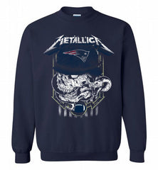 Metallica Skull Snake New England Patriots Crewneck Sweatshirt - zezetee Metallica Skull Snake New England Patriots Crewneck Sweatshirt - zezetee