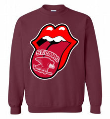 St Louis Eagles  x The Rolling Stones Logo Crewneck Sweatshirt - zezetee St Louis Eagles  x The Rolling Stones Logo Crewneck Sweatshirt - zezetee