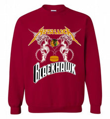 Metallica Chicago Blackhawks Logo Crewneck Sweatshirt - zezetee Metallica Chicago Blackhawks Logo Crewneck Sweatshirt - zezetee