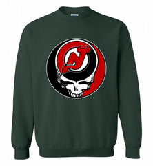 NHL TEAM NEW JERSEY DEVILS X GRATEFUL DEAD LOGO BAND Crewneck Sweatshirt - zezetee NHL TEAM NEW JERSEY DEVILS X GRATEFUL DEAD LOGO BAND Crewneck Sweatshirt - zezetee