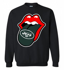 New York Jets  x The Rolling Stones Logo Crewneck Sweatshirt - zezetee New York Jets  x The Rolling Stones Logo Crewneck Sweatshirt - zezetee