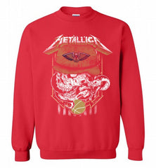 Metallica Skull Snake New Orleans Pelicans Crewneck Sweatshirt - zezetee Metallica Skull Snake New Orleans Pelicans Crewneck Sweatshirt - zezetee