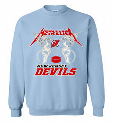 Metallica New Jersey Devils Logo Crewneck Sweatshirt - zezetee Metallica New Jersey Devils Logo Crewneck Sweatshirt - zezetee