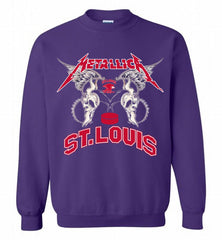 Metallica St Louis Eagles Logo Crewneck Sweatshirt - zezetee Metallica St Louis Eagles Logo Crewneck Sweatshirt - zezetee