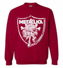 Oakland Raiders Metallica Mashup Crewneck Sweatshirt - zezetee Oakland Raiders Metallica Mashup Crewneck Sweatshirt - zezetee