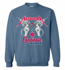 Metallica St Louis Cardinals Logo Crewneck Sweatshirt - zezetee Metallica St Louis Cardinals Logo Crewneck Sweatshirt - zezetee
