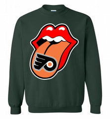 Philadelphia Flyers  x The Rolling Stones Logo Crewneck Sweatshirt - zezetee Philadelphia Flyers  x The Rolling Stones Logo Crewneck Sweatshirt - zezetee