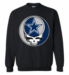 Dallas Cowboys Grateful Dead Logo Band Crewneck Sweatshirt - zezetee Dallas Cowboys Grateful Dead Logo Band Crewneck Sweatshirt - zezetee