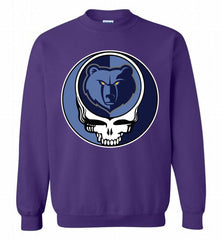 Memphis Grizzlies Grateful Dead Logo Band Crewneck Sweatshirt - zezetee Memphis Grizzlies Grateful Dead Logo Band Crewneck Sweatshirt - zezetee