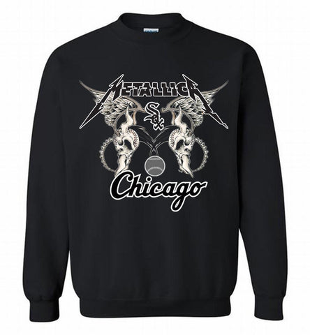 Metallica Chicago White Sox Logo Crewneck Sweatshirt - zezetee Metallica Chicago White Sox Logo Crewneck Sweatshirt - zezetee