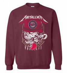 Metallica Skull Minnesota Twins Logo Crewneck Sweatshirt - zezetee Metallica Skull Minnesota Twins Logo Crewneck Sweatshirt - zezetee