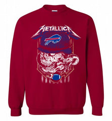 Metallica Skull Snake Buffalo Bills Crewneck Sweatshirt - zezetee Metallica Skull Snake Buffalo Bills Crewneck Sweatshirt - zezetee