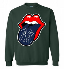 New York Yankees  x The Rolling Stones Logo Crewneck Sweatshirt - zezetee New York Yankees  x The Rolling Stones Logo Crewneck Sweatshirt - zezetee