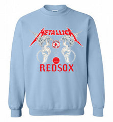 Metallica Boston Red Sox Logo Crewneck Sweatshirt - zezetee Metallica Boston Red Sox Logo Crewneck Sweatshirt - zezetee