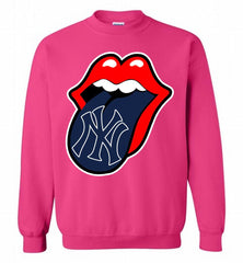 New York Yankees  x The Rolling Stones Logo Crewneck Sweatshirt - zezetee New York Yankees  x The Rolling Stones Logo Crewneck Sweatshirt - zezetee