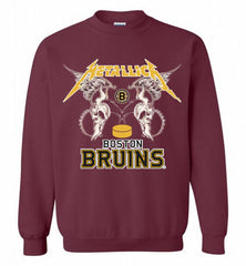 Metallica Boston Bruins Logo Crewneck Sweatshirt - zezetee Metallica Boston Bruins Logo Crewneck Sweatshirt - zezetee