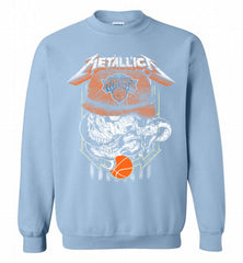Metallica Skull Snake New York Knicks Crewneck Sweatshirt - zezetee Metallica Skull Snake New York Knicks Crewneck Sweatshirt - zezetee