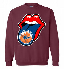 New York Mets  x The Rolling Stones Logo Crewneck Sweatshirt - zezetee New York Mets  x The Rolling Stones Logo Crewneck Sweatshirt - zezetee