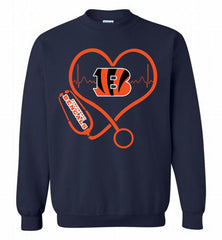 Nurse Heartbeat Cincinnati Bengals Crewneck Sweatshirt - zezetee Nurse Heartbeat Cincinnati Bengals Crewneck Sweatshirt - zezetee