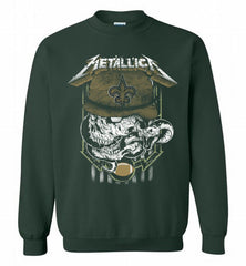 Metallica Skull Snake New Orleans Saints Crewneck Sweatshirt - zezetee Metallica Skull Snake New Orleans Saints Crewneck Sweatshirt - zezetee