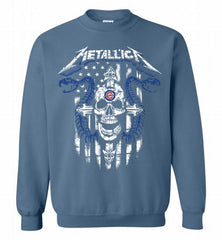 Metallica Chicago Cubs Logo Crewneck Sweatshirt - zezetee Metallica Chicago Cubs Logo Crewneck Sweatshirt - zezetee