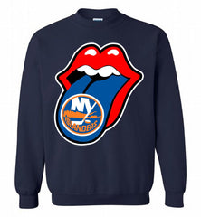 New York Islanders  x The Rolling Stones Logo Crewneck Sweatshirt - zezetee New York Islanders  x The Rolling Stones Logo Crewneck Sweatshirt - zezetee