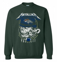 Metallica Skull Snake Denver Broncos Crewneck Sweatshirt - zezetee Metallica Skull Snake Denver Broncos Crewneck Sweatshirt - zezetee
