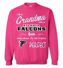 I'M A Grandma And A Falcons Fans I'm Pretty Much Perfect Crewneck Sweatshirt - zezetee I'M A Grandma And A Falcons Fans I'm Pretty Much Perfect Crewneck Sweatshirt - zezetee