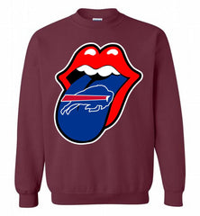 Buffalo Bills x The Rolling Stones Logo Crewneck Sweatshirt - zezetee Buffalo Bills x The Rolling Stones Logo Crewneck Sweatshirt - zezetee