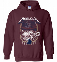 Metallica Skull New York Yankees Logo Hoodie - zezetee Metallica Skull New York Yankees Logo Hoodie - zezetee