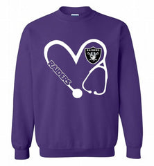 HEART 3-4 NURSE OAKLAND RAIDERS= Crewneck Sweatshirt - zezetee HEART 3-4 NURSE OAKLAND RAIDERS= Crewneck Sweatshirt - zezetee