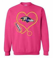 Nurse Heartbeat Baltimore Ravens Crewneck Sweatshirt - zezetee Nurse Heartbeat Baltimore Ravens Crewneck Sweatshirt - zezetee