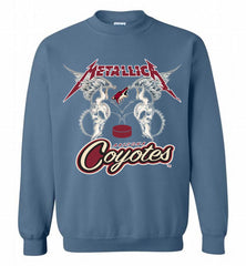 Metallica Arizona Coyotes Logo Crewneck Sweatshirt - zezetee Metallica Arizona Coyotes Logo Crewneck Sweatshirt - zezetee