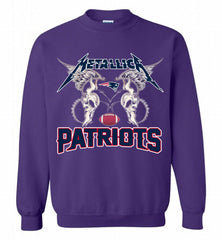 Metallica New England Patriots Logo Crewneck Sweatshirt - zezetee Metallica New England Patriots Logo Crewneck Sweatshirt - zezetee