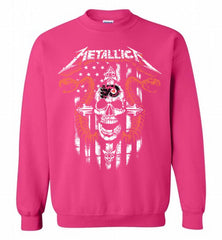 Metallica Snake Skull Philadelphia Flyers Logo Crewneck Sweatshirt - zezetee Metallica Snake Skull Philadelphia Flyers Logo Crewneck Sweatshirt - zezetee