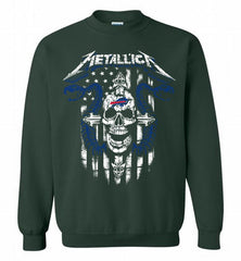 Metallica Snake Skull Buffalo Bills Logo Crewneck Sweatshirt - zezetee Metallica Snake Skull Buffalo Bills Logo Crewneck Sweatshirt - zezetee