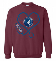 Nurse Heartbeat Love MinnesotaTimberwolves Crewneck Sweatshirt - zezetee Nurse Heartbeat Love MinnesotaTimberwolves Crewneck Sweatshirt - zezetee