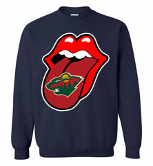 Minnesota Wild x The Rolling Stones Logo Crewneck Sweatshirt - zezetee Minnesota Wild x The Rolling Stones Logo Crewneck Sweatshirt - zezetee