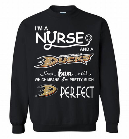 I'M A Nurse And A Anaheim Ducks Fans Gift Crewneck Sweatshirt - zezetee I'M A Nurse And A Anaheim Ducks Fans Gift Crewneck Sweatshirt - zezetee