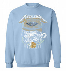 Metallica Skull Snake New Orleans Pelicans Crewneck Sweatshirt - zezetee Metallica Skull Snake New Orleans Pelicans Crewneck Sweatshirt - zezetee