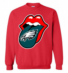 Philadelphia Eagles  x The Rolling Stones Logo Crewneck Sweatshirt - zezetee Philadelphia Eagles  x The Rolling Stones Logo Crewneck Sweatshirt - zezetee