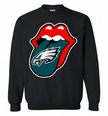Philadelphia Eagles  x The Rolling Stones Logo Crewneck Sweatshirt - zezetee Philadelphia Eagles  x The Rolling Stones Logo Crewneck Sweatshirt - zezetee