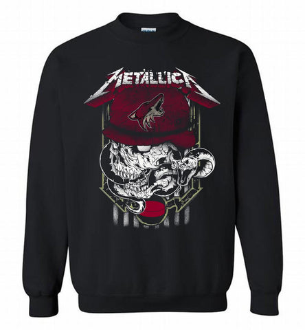 Metallica Skull Snake Arizona Coyotes Crewneck Sweatshirt - zezetee Metallica Skull Snake Arizona Coyotes Crewneck Sweatshirt - zezetee