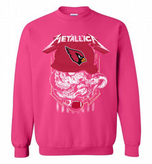 Metallica Skull Snake Arizona Cardinals Crewneck Sweatshirt - zezetee Metallica Skull Snake Arizona Cardinals Crewneck Sweatshirt - zezetee