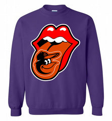 Baltimore Orioles  x The Rolling Stones Logo Crewneck Sweatshirt - zezetee Baltimore Orioles  x The Rolling Stones Logo Crewneck Sweatshirt - zezetee