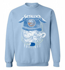 Metallica Skull Snake New York Islanders Crewneck Sweatshirt - zezetee Metallica Skull Snake New York Islanders Crewneck Sweatshirt - zezetee