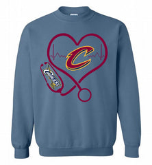 Nurse Heartbeat Love Cleveland Cavaliers Crewneck Sweatshirt - zezetee Nurse Heartbeat Love Cleveland Cavaliers Crewneck Sweatshirt - zezetee